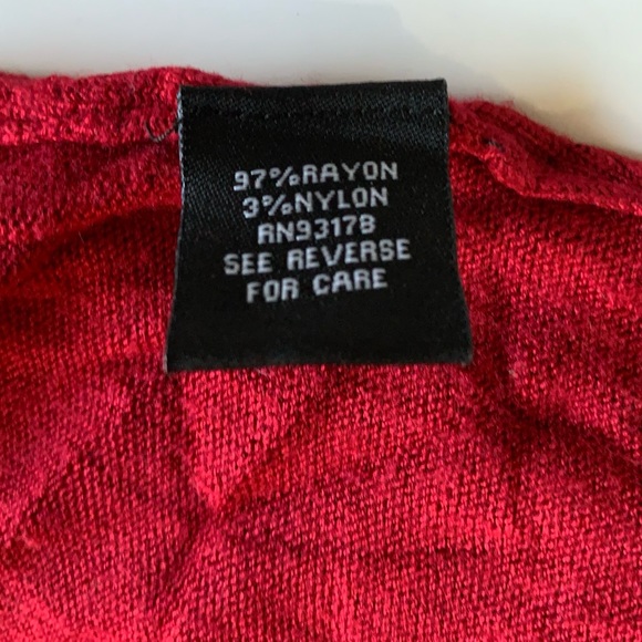 Red Open-Front Cardigan - Picture 5 of 6